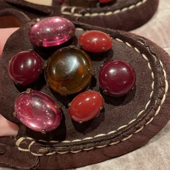 Miu MIU Suede Gemstone Bedazzled Shoes - Picture 4 of 13